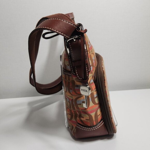 Fossil Canvas Crossbody / Shoulder Bag Purse - Picture 5 of 13